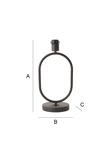 ValueLights Antonia Matte Black Metal Oval Stem Table Lamp Base
