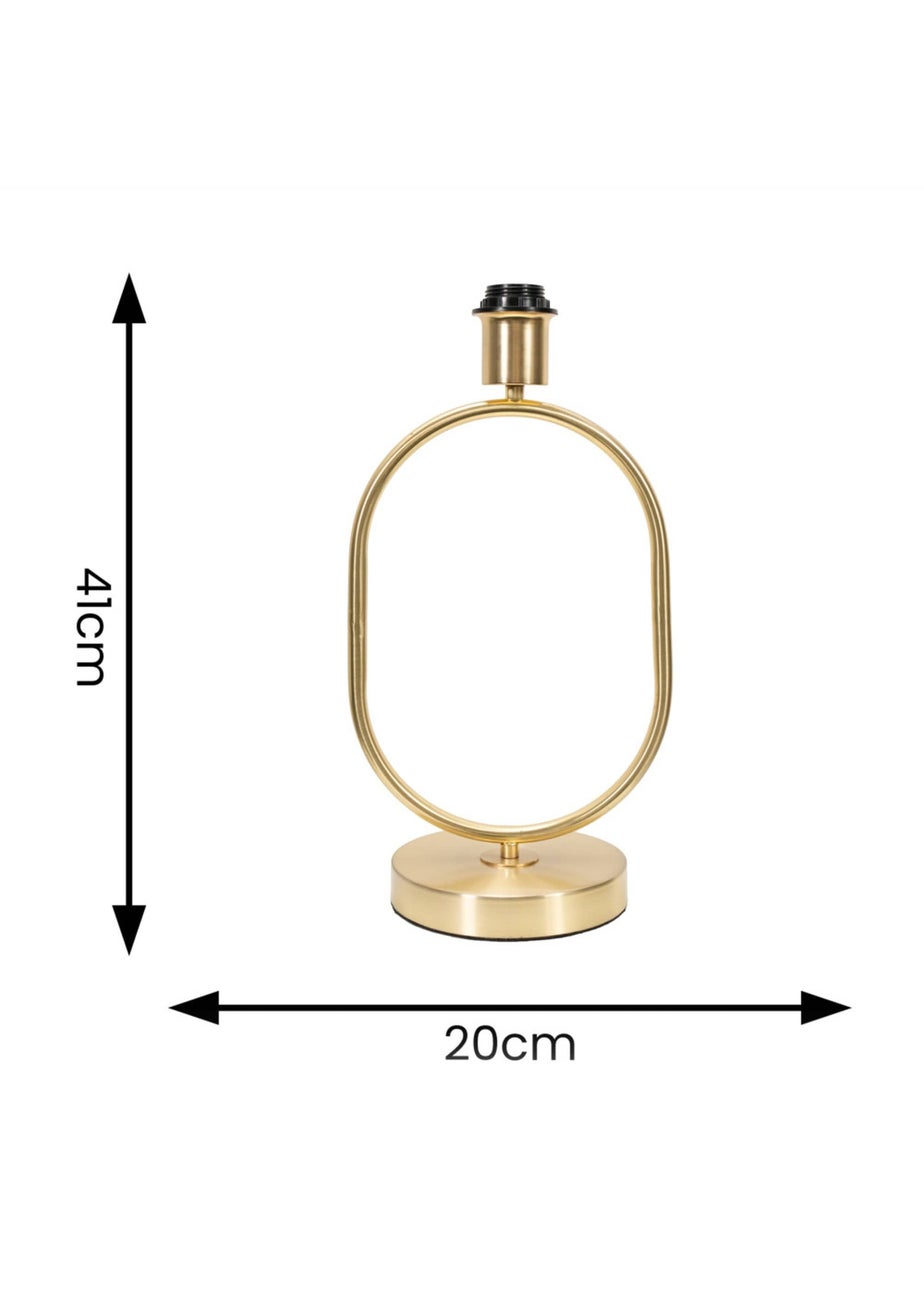 ValueLights Antonia Brushed Gold Metal Oval Stem Table Lamp Base