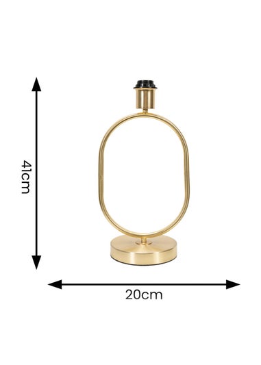 ValueLights Antonia Brushed Gold Metal Oval Stem Table Lamp Base