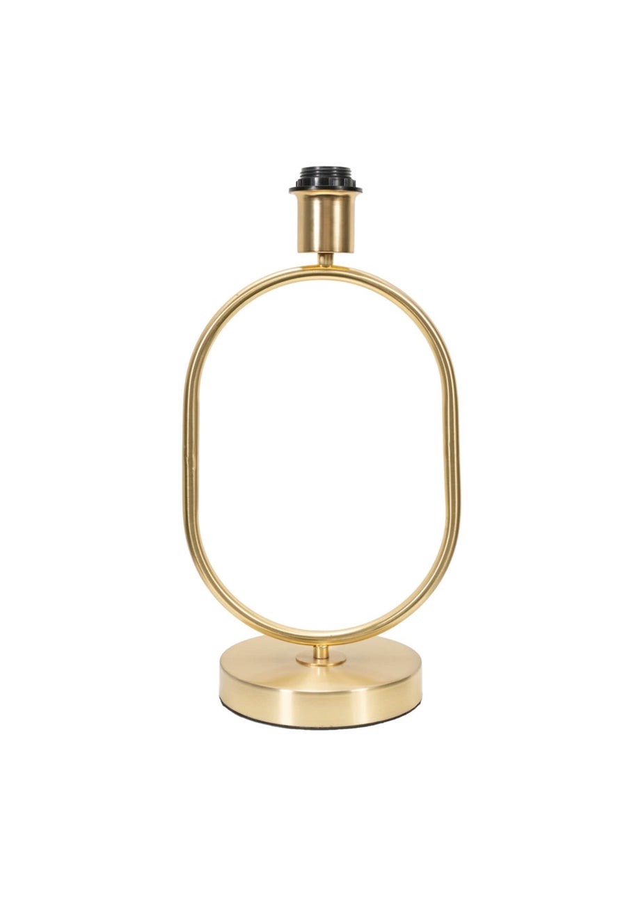 ValueLights Antonia Brushed Gold Metal Oval Stem Table Lamp Base