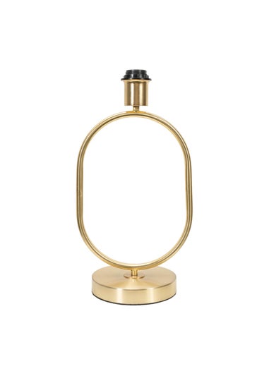 ValueLights Antonia Brushed Gold Metal Oval Stem Table Lamp Base