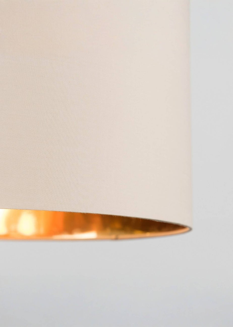ValueLights Reni 45cm Easy Fit Lamp Shade Beige with Metallic Gold Inner