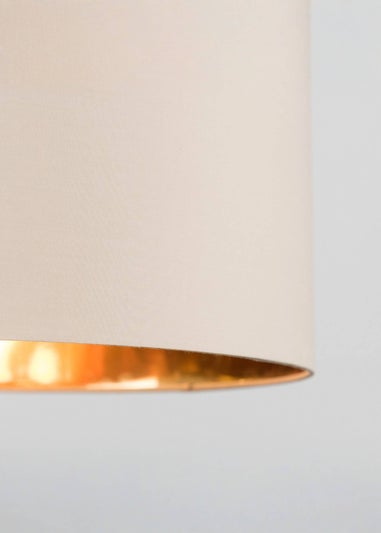 ValueLights Reni 45cm Easy Fit Lamp Shade Beige with Metallic Gold Inner