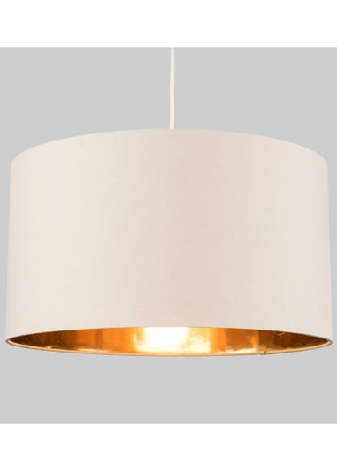 ValueLights Reni 45cm Easy Fit Lamp Shade Beige with Metallic Gold Inner
