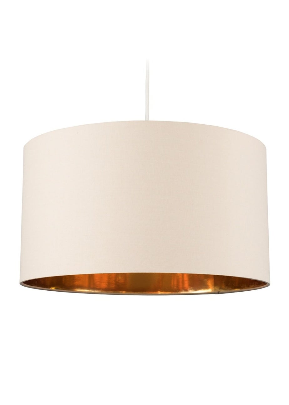 ValueLights Reni 45cm Easy Fit Lamp Shade Beige with Metallic Gold Inner