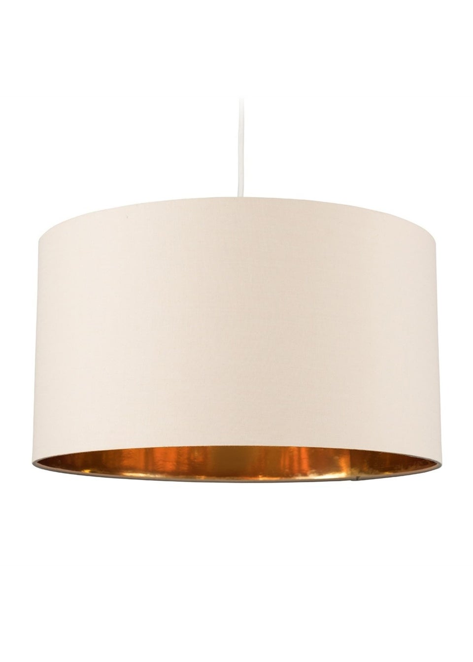 ValueLights Reni 45cm Easy Fit Lamp Shade Beige with Metallic Gold Inner
