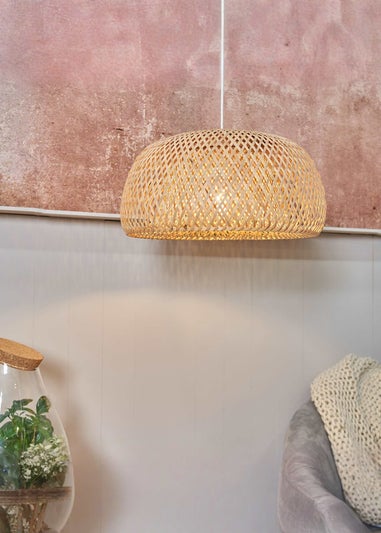 ValueLights Perugia Natural Bamboo Easy Fit Ceiling Lampshade