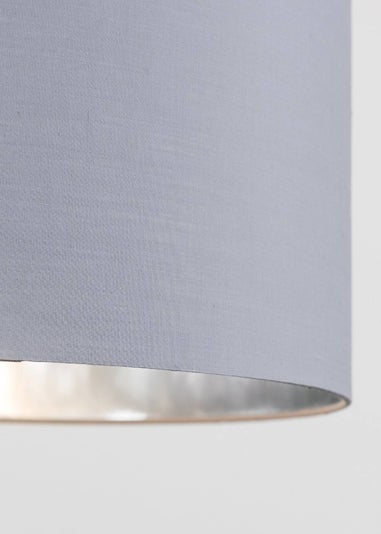 ValueLights Reni 45cm Easy Fit Lampshade Grey with Metallic Chrome Inner