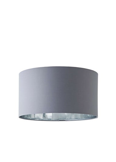 ValueLights Reni 45cm Easy Fit Lampshade Grey with Metallic Chrome Inner