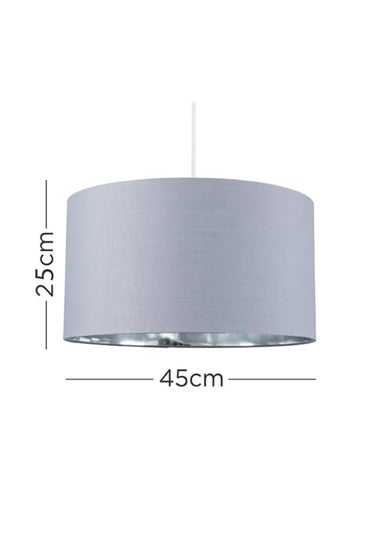 ValueLights Reni 45cm Easy Fit Lampshade Grey with Metallic Chrome Inner