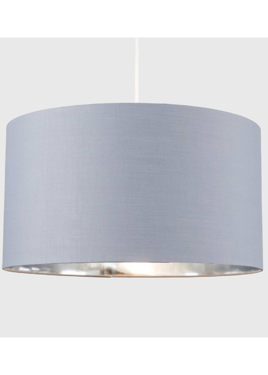 ValueLights Reni 45cm Easy Fit Lampshade Grey with Metallic Chrome Inner