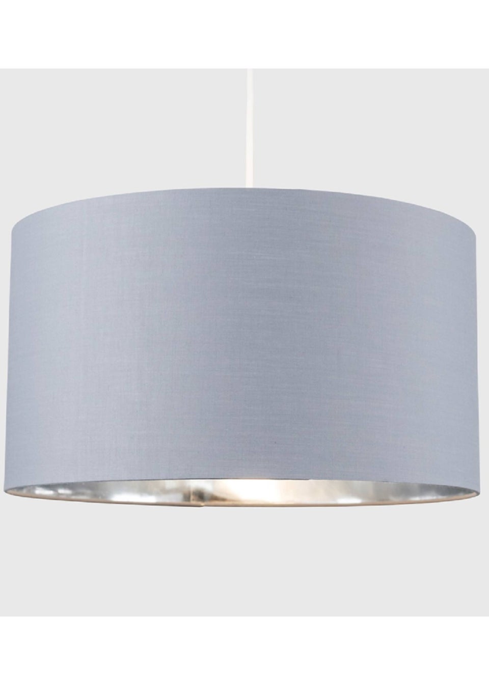 ValueLights Reni 45cm Easy Fit Lampshade Grey with Metallic Chrome Inner