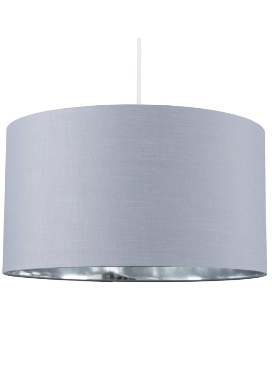ValueLights Reni 45cm Easy Fit Lampshade Grey with Metallic Chrome Inner