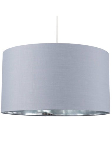 ValueLights Reni 45cm Easy Fit Lampshade Grey with Metallic Chrome Inner
