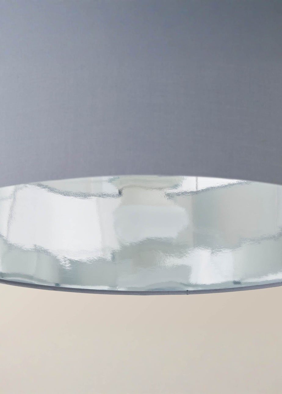 ValueLights Reni 45cm Easy Fit Lampshade Grey with Metallic Chrome Inner