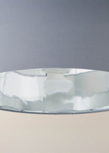 ValueLights Reni 45cm Easy Fit Lampshade Grey with Metallic Chrome Inner
