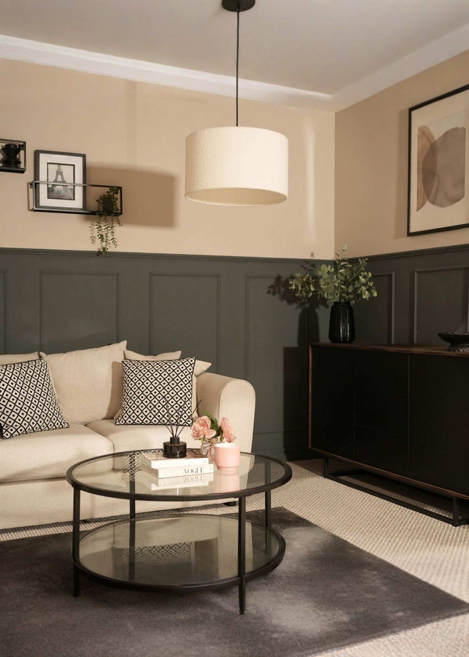 ValueLights Reni XL 45cm Cream Boucle Easy Fit Lampshade