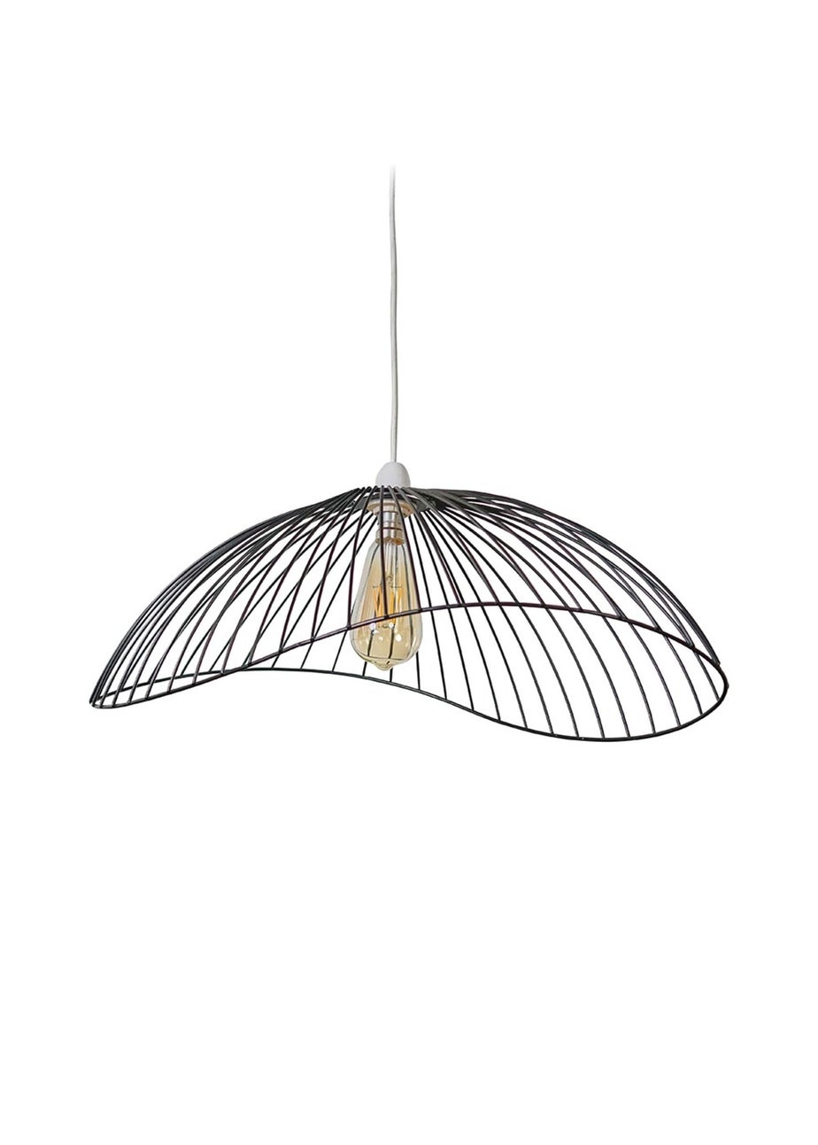 ValueLights Covelas Black Wavy Easy Fit Ceiling Lampshade