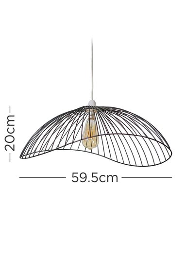 ValueLights Covelas Black Wavy Easy Fit Ceiling Lampshade