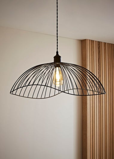 ValueLights Covelas Black Wavy Easy Fit Ceiling Lampshade