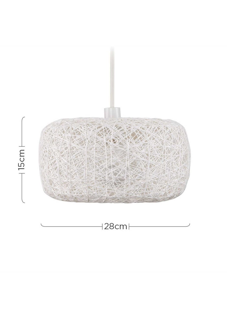 ValueLights Bjorn White Rattan Easy Fit Ceiling Lampshade