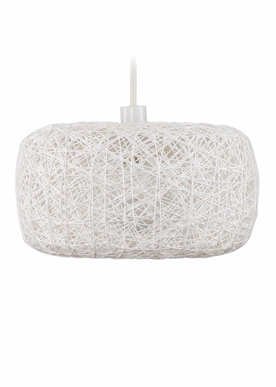 ValueLights Bjorn White Rattan Easy Fit Ceiling Lampshade