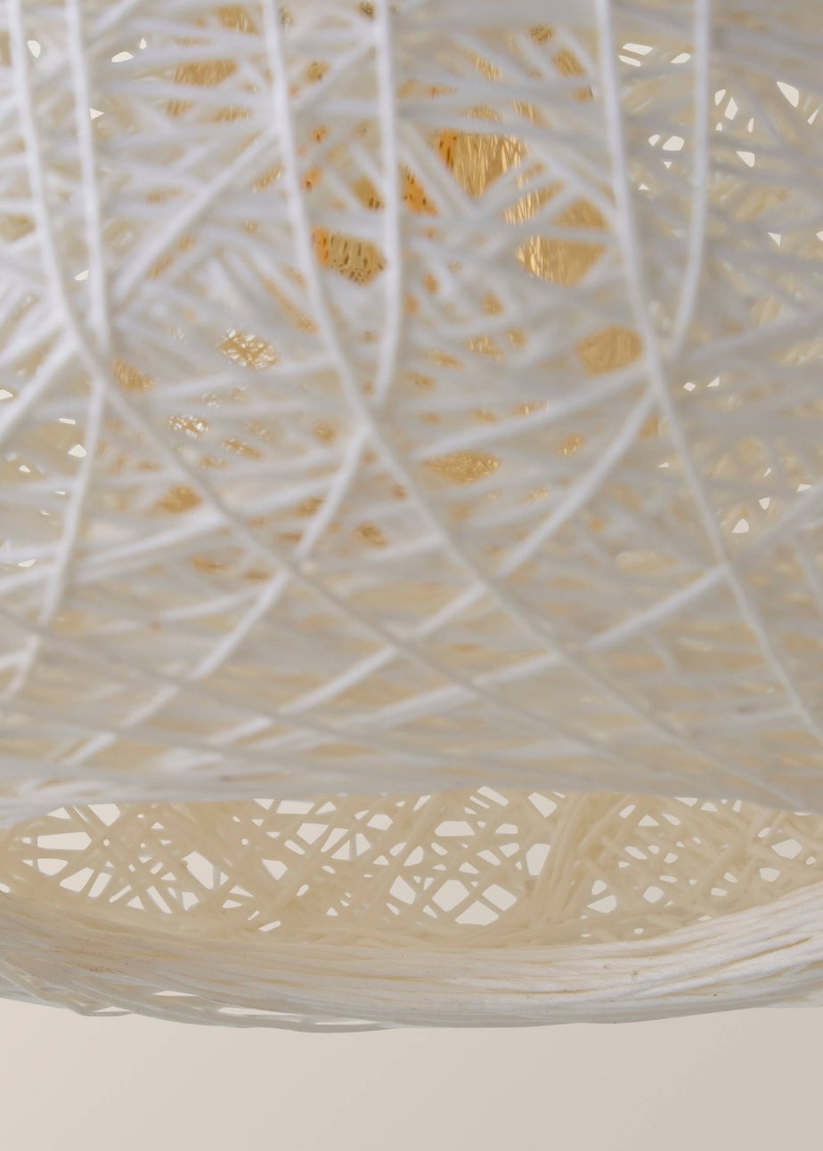 ValueLights Bjorn White Rattan Easy Fit Ceiling Lampshade