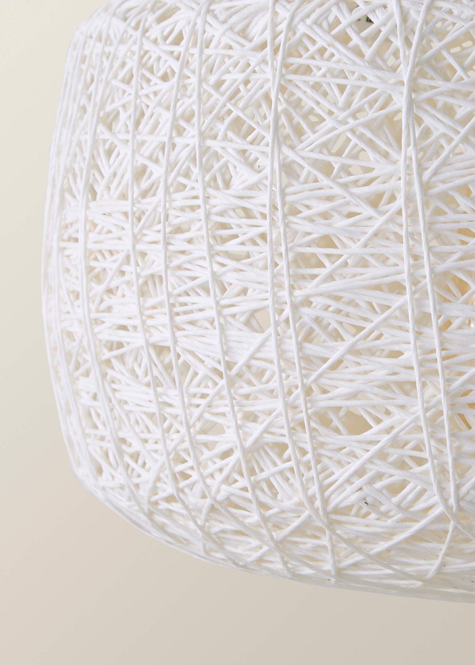 ValueLights Bjorn White Rattan Easy Fit Ceiling Lampshade
