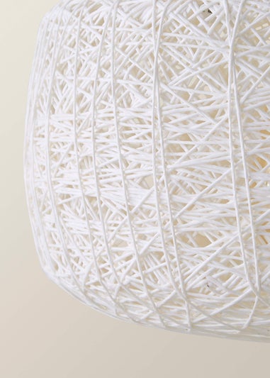 ValueLights Bjorn White Rattan Easy Fit Ceiling Lampshade