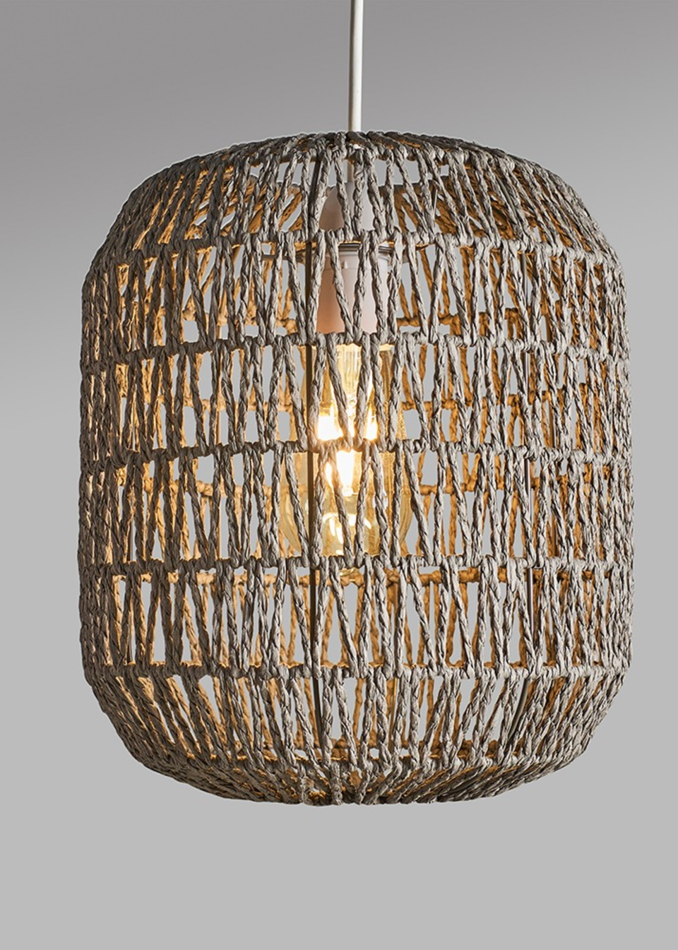 ValueLights Cabral Grey Rope Easy Fit Ceiling Lampshade