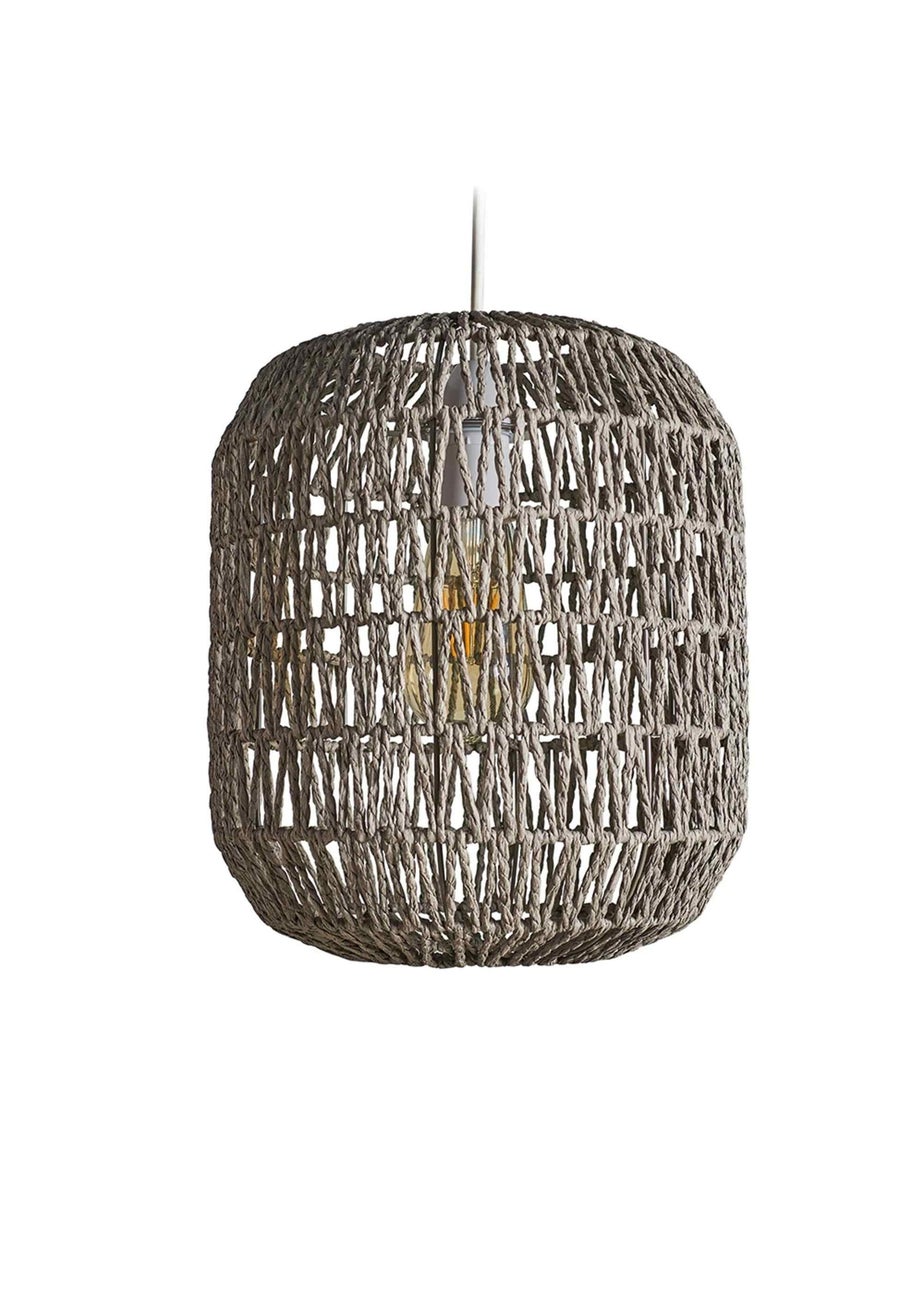 ValueLights Cabral Grey Rope Easy Fit Ceiling Lampshade