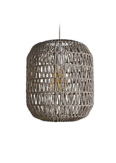 ValueLights Cabral Grey Rope Easy Fit Ceiling Lampshade