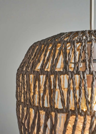 ValueLights Cabral Grey Rope Easy Fit Ceiling Lampshade