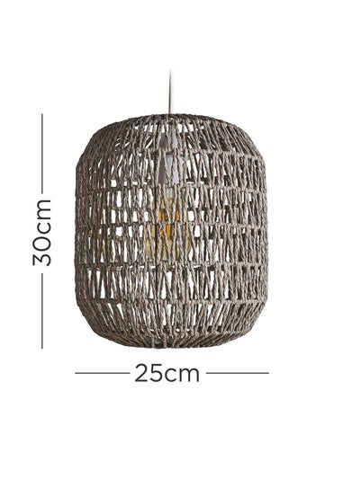 ValueLights Cabral Grey Rope Easy Fit Ceiling Lampshade