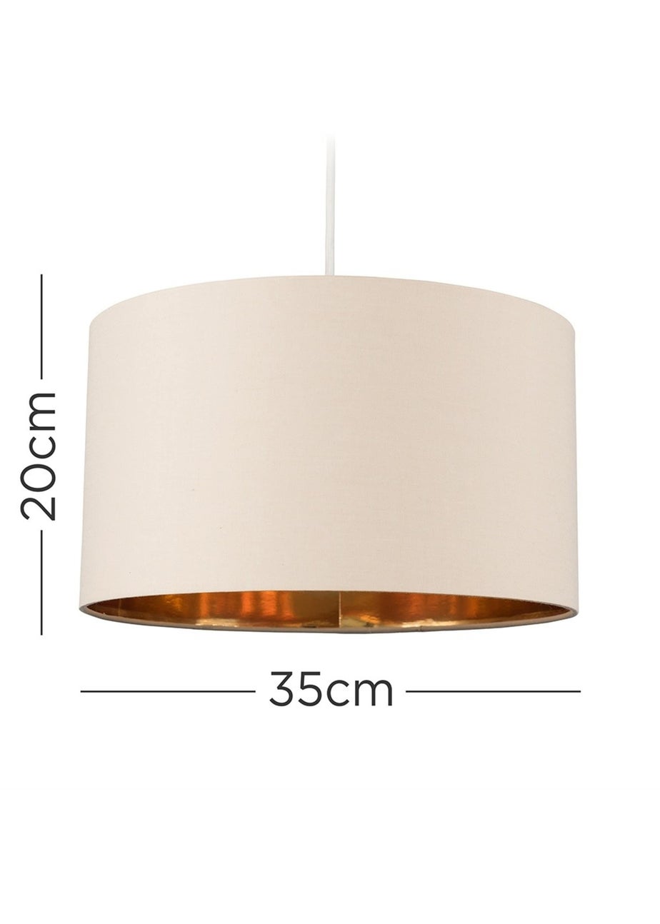 ValueLights Reni 35cm Easy Fit Lampshade Beige with Metallic Gold Inner