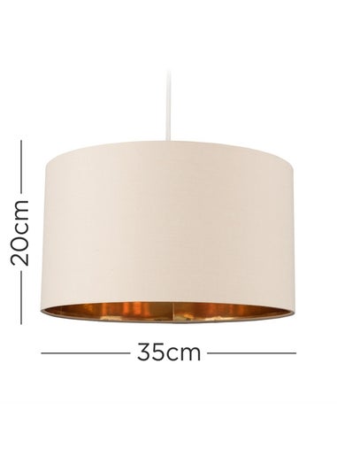 ValueLights Reni 35cm Easy Fit Lampshade Beige with Metallic Gold Inner