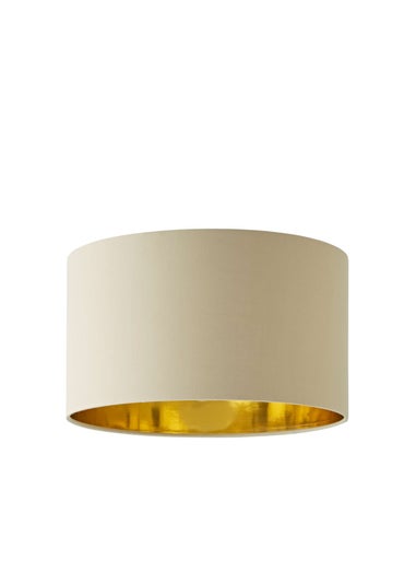 ValueLights Reni 35cm Easy Fit Lampshade Beige with Metallic Gold Inner