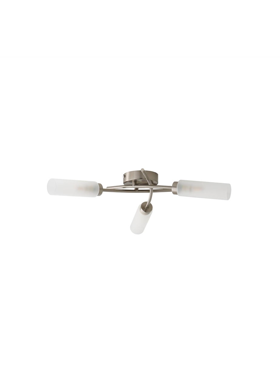 ValueLights Maya Brushed Chrome 3 Arm Frosted Glass Ceiling Light