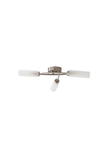 ValueLights Maya Brushed Chrome 3 Arm Frosted Glass Ceiling Light
