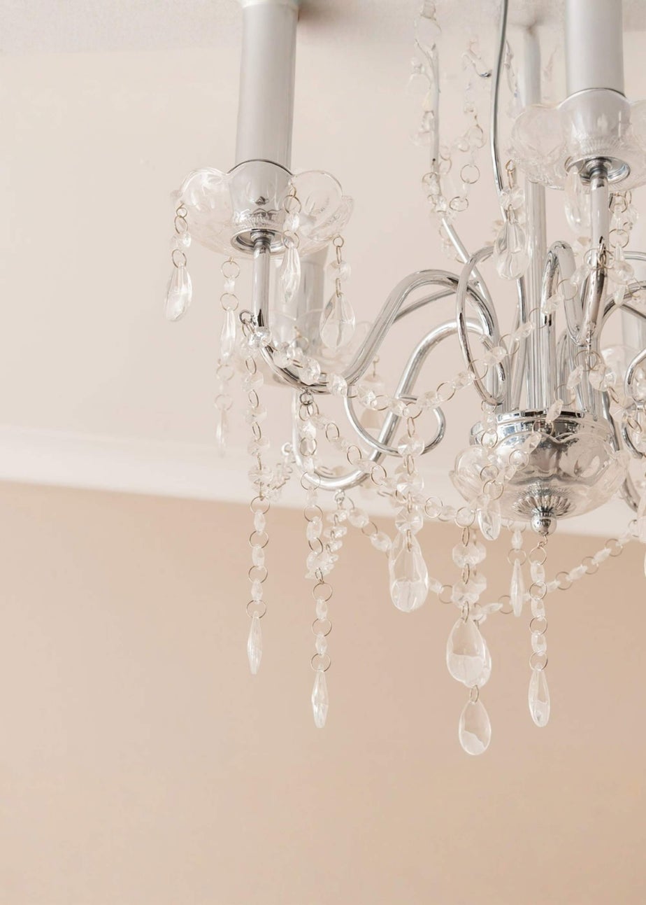 ValueLights Viscount 5 Way Chandelier Crystal Droplet Ceiling Light
