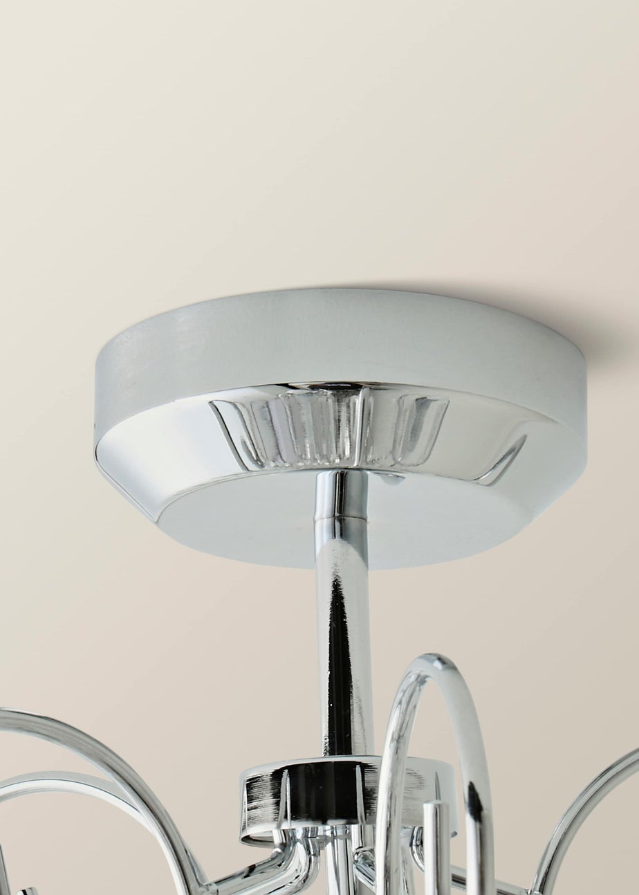 ValueLights Viscount 5 Way Chandelier Crystal Droplet Ceiling Light