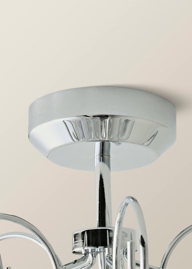 ValueLights Viscount 5 Way Chandelier Crystal Droplet Ceiling Light