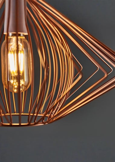 ValueLights Sinat Copper Easy Fit Ceiling Light Lampshade