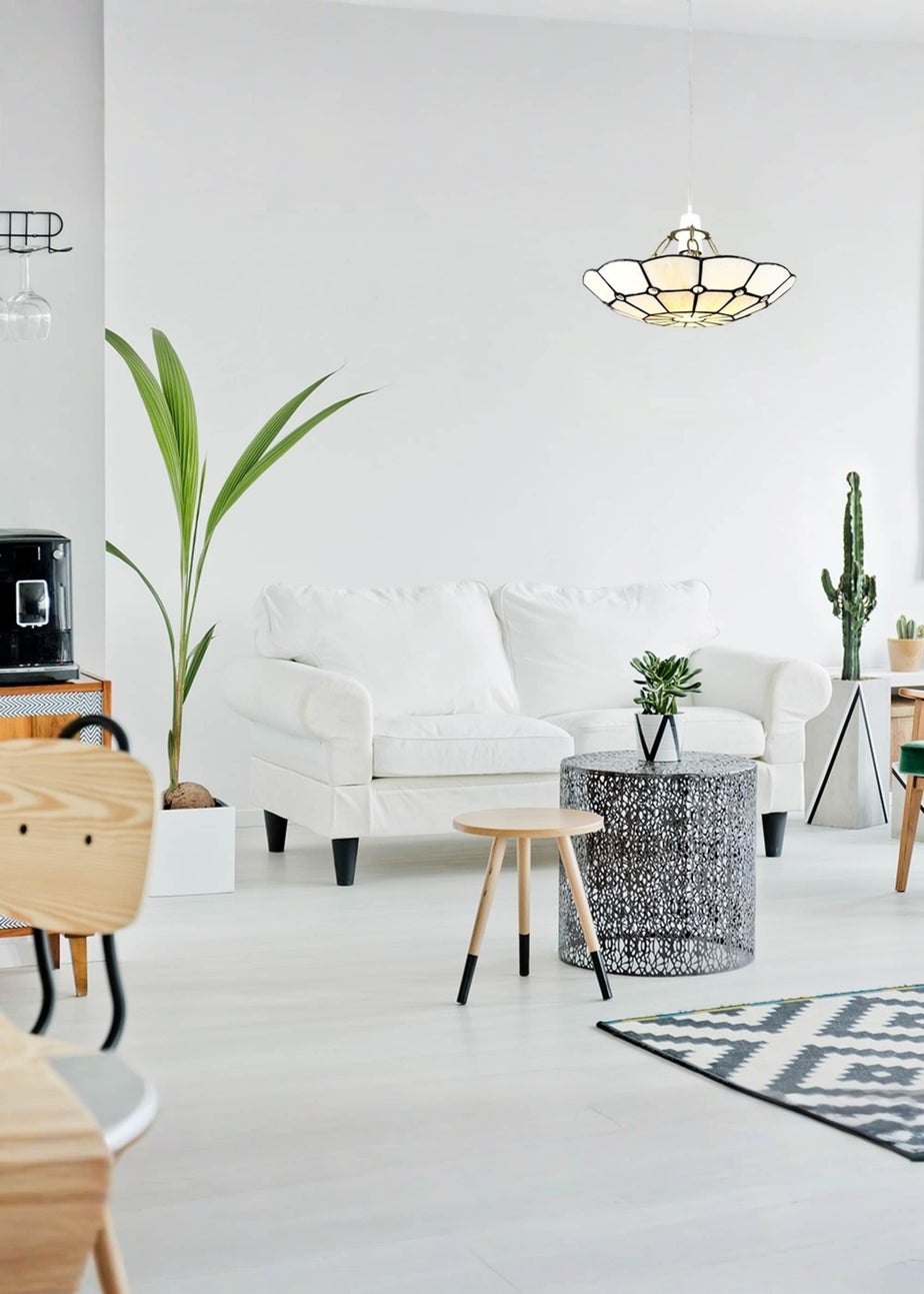 ValueLights Tiffany Cortez Glass Uplighter Easy Fit Ceiling Lampshade