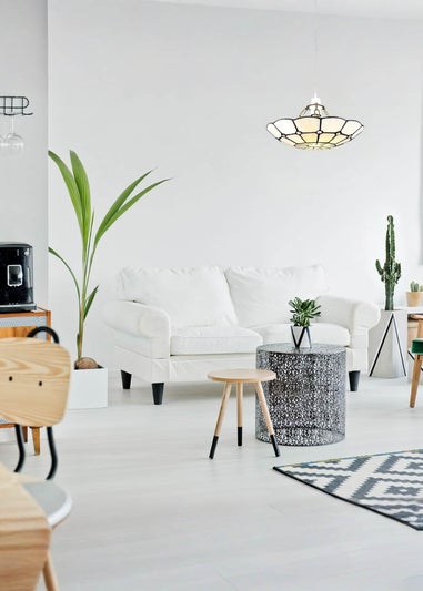 ValueLights Tiffany Cortez Glass Uplighter Easy Fit Ceiling Lampshade