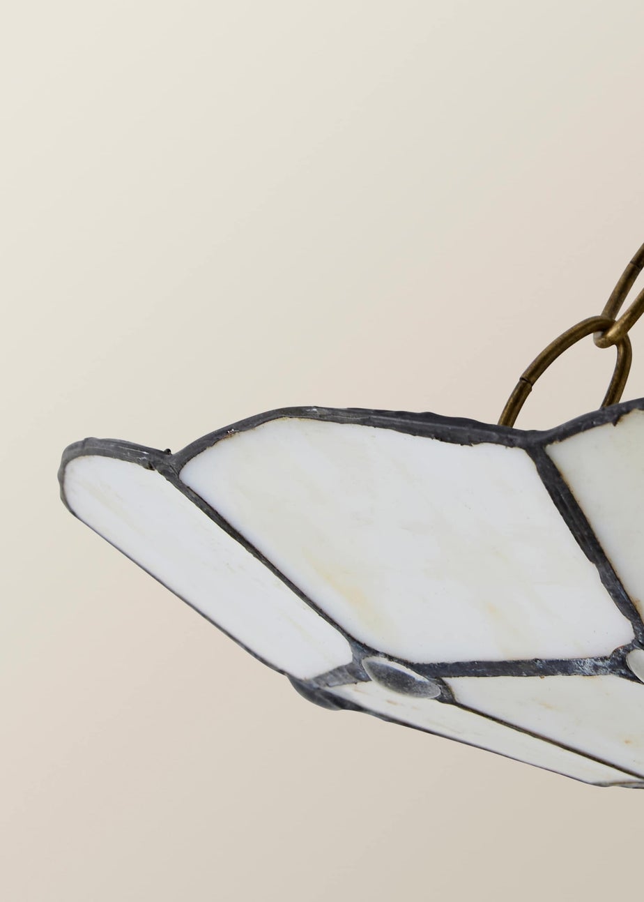 ValueLights Tiffany Cortez Glass Uplighter Easy Fit Ceiling Lampshade