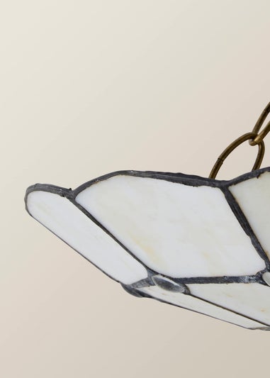 ValueLights Tiffany Cortez Glass Uplighter Easy Fit Ceiling Lampshade