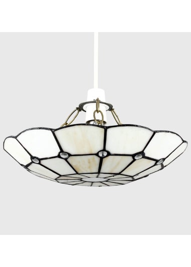 ValueLights Tiffany Cortez Glass Uplighter Easy Fit Ceiling Lampshade
