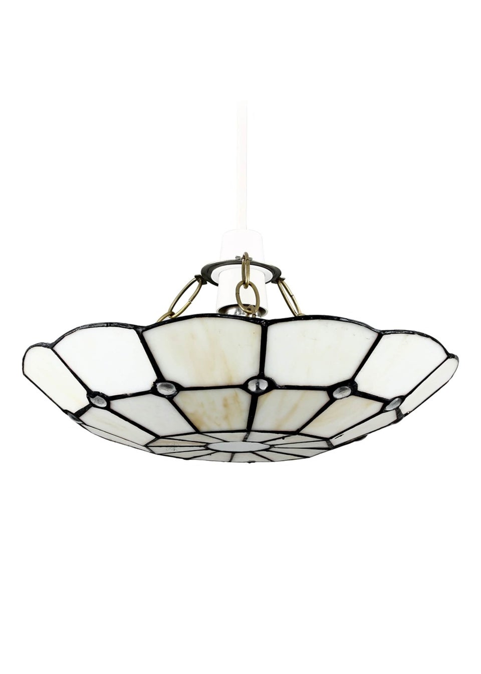 ValueLights Tiffany Cortez Glass Uplighter Easy Fit Ceiling Lampshade