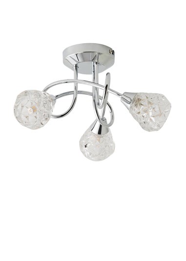 ValueLights Astley Chrome 3 Way Crossover Ceiling Light